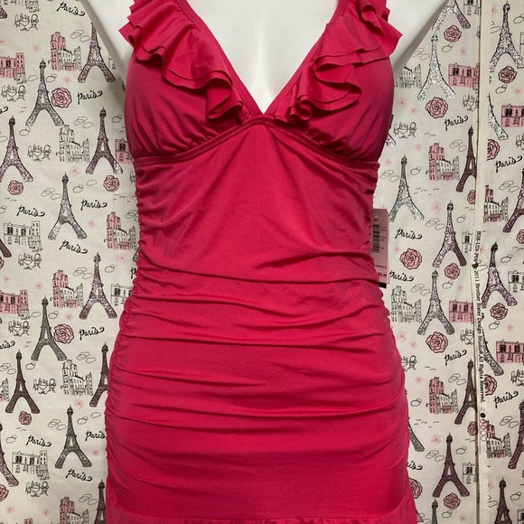 Kenneth Cole Reaction Other - Kenneth Cole Reaction Halter Ruffle Swimdress